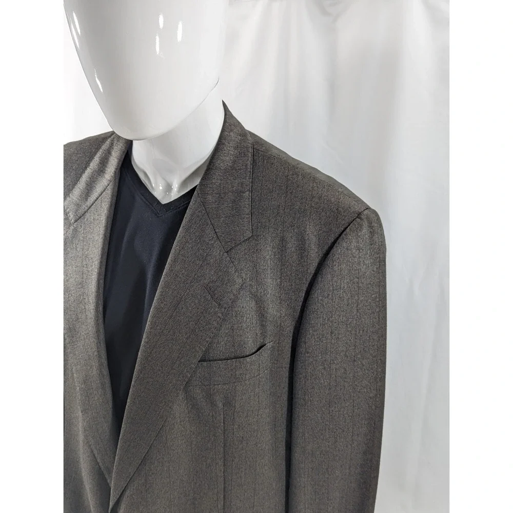 Vitg Hickey Freeman Blazer Sport Suit Jacket Dark Green Subtle Maroon Stripe 44R